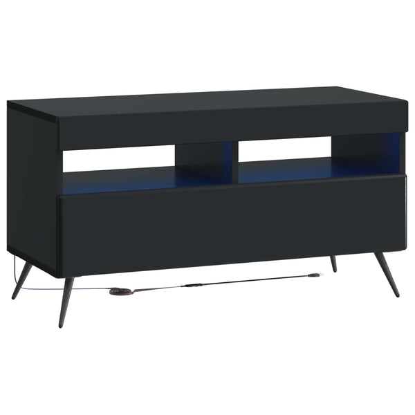 5 osan LED TV-kaappi Musta Tekninen puu