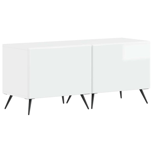 5 osan LED TV-kaappi Korkeakiiltoinen valkoinen Tekninen puu