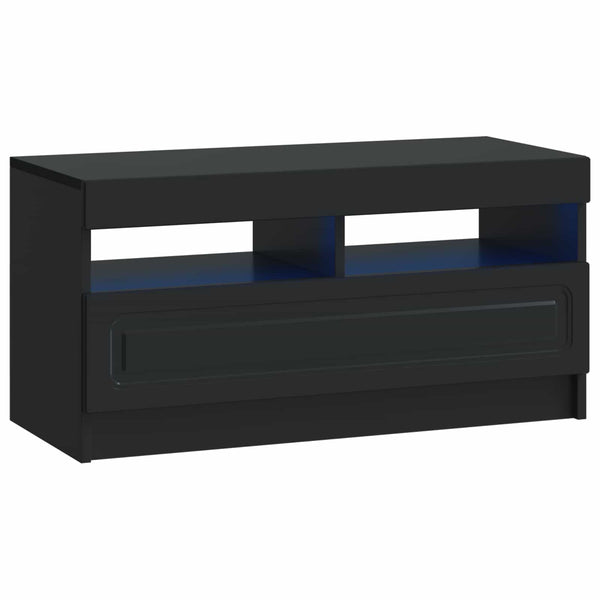 5 osan LED TV-kaappi Musta Tekninen puu