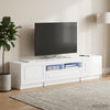 5 osan LED TV-kaappi Korkeakiiltoinen valkoinen Tekninen puu