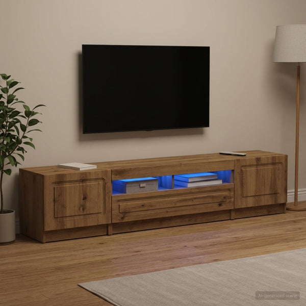 5 osan LED TV-kaappi Artisaanitammi Tekninen puu
