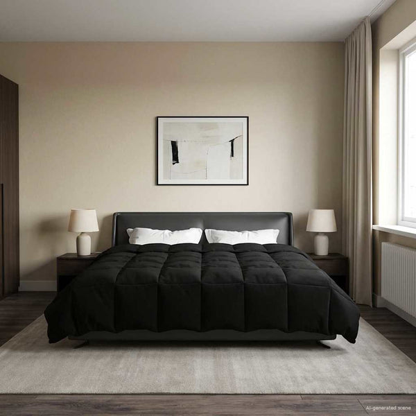 Koko Vuoden Peitto 200 x 200 cm 4 vuodenaikaa Musta Hengittävä