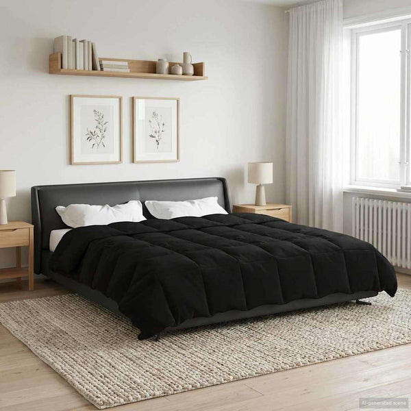 Koko Vuoden Peitto 200 x 220 cm 4 vuodenaikaa Musta Hengittävä