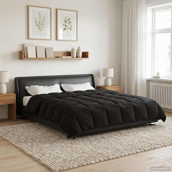 Koko Vuoden Peitto 240 x 220 cm 4 vuodenaikaa Musta Hengittävä