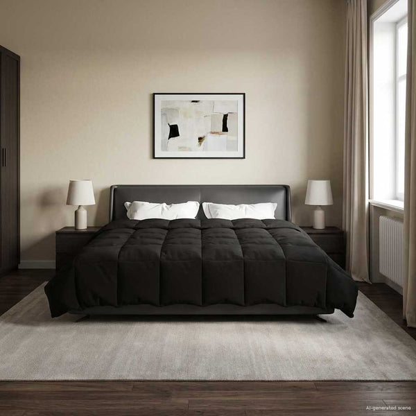 Koko Vuoden Peitto 260 x 220 cm 4 vuodenaikaa Musta Hengittävä