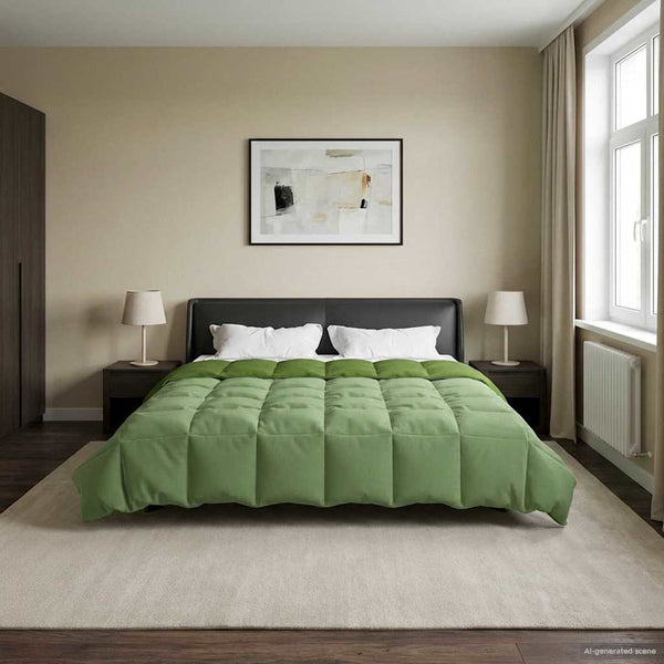 Koko Vuoden Peitto 200 x 200 cm 4 vuodenaikaa Vihreä Hengittävä