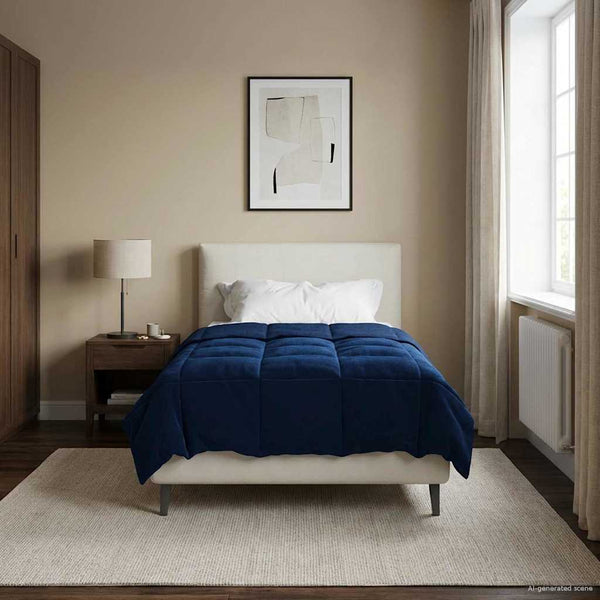 Koko Vuoden Peitto 140 x 220 cm 4 vuodenaikaa Tumma Sininen