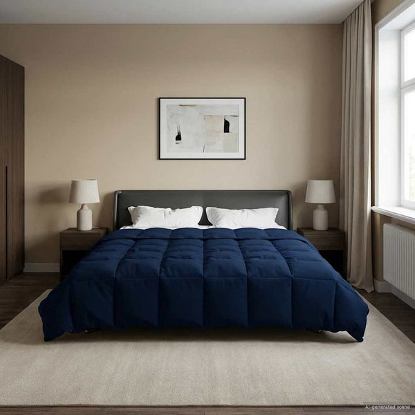 Koko Vuoden Peitto 220 x 260 cm 4 vuodenaikaa Tumma Sininen