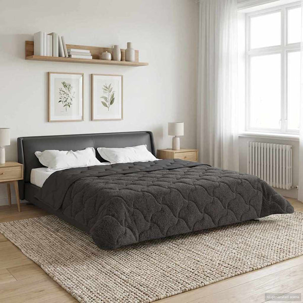 Koko Vuoden Peitto Quiltottu Antrasiitti 200 x 240 cm