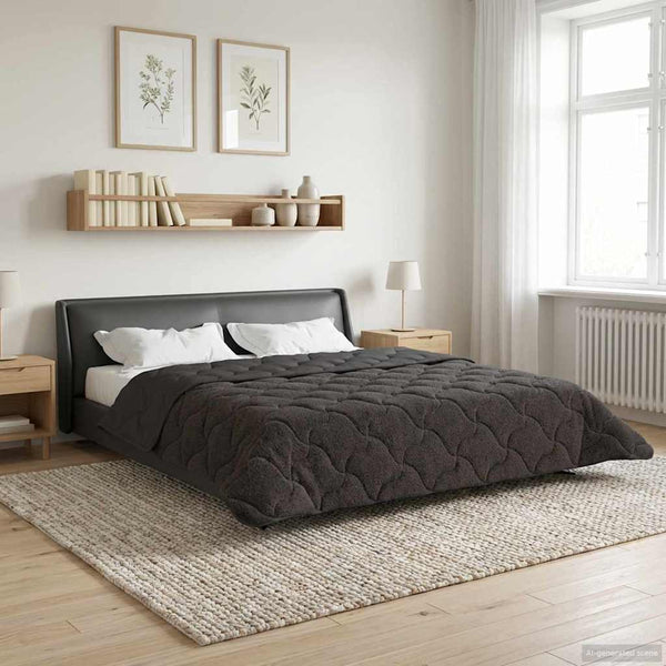 Koko Vuoden Peitto Quiltottu Antrasiitti 200 x 220 cm