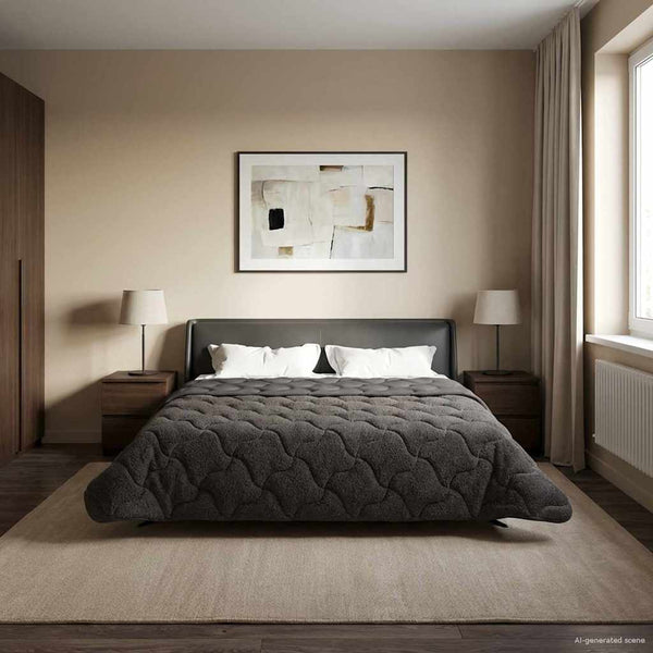 Koko Vuoden Peitto Quiltottu Antrasiitti 220 x 260 cm