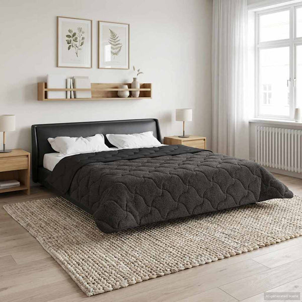 Koko Vuoden Peitto Quiltottu Antrasiitti 240 x 260 cm
