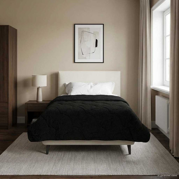 Koko Vuoden Peitto Quiltottu Musta 140 x 220 cm