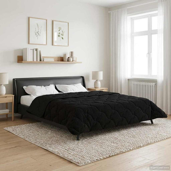 Koko Vuoden Peitto Quiltottu Musta 240 x 260 cm