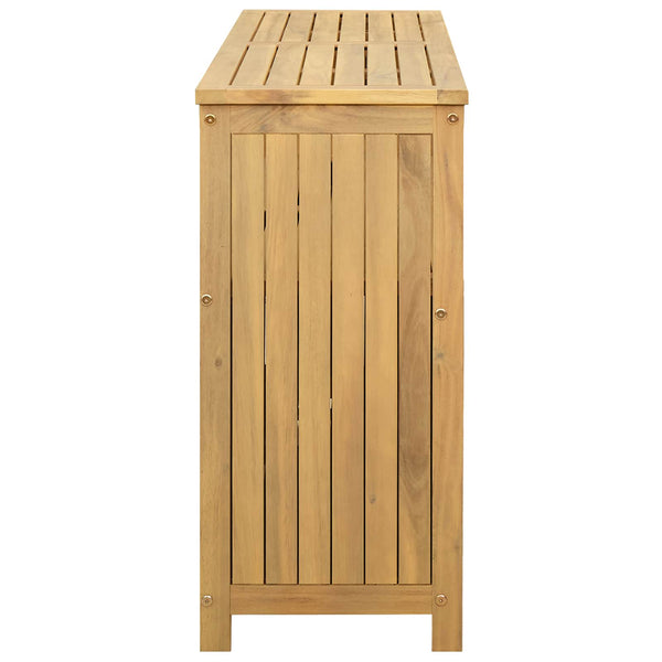 Puutarhakonsolipöytä hyllyllä Vaalea akasia 110 x 35 x 75 cm