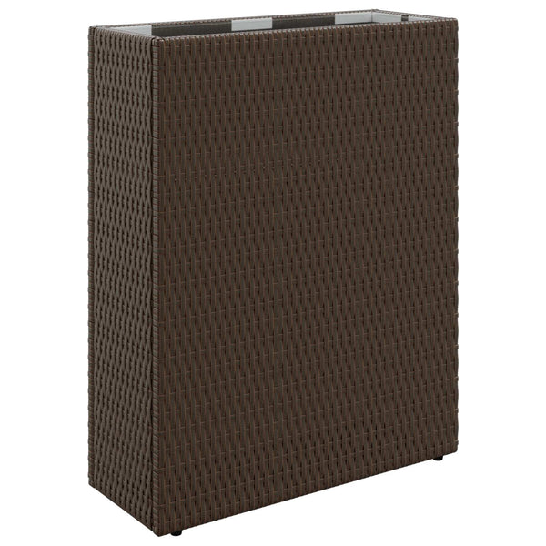 Korkea ruukku Ruskea 55 x 22 x 70 cm polyrottinki