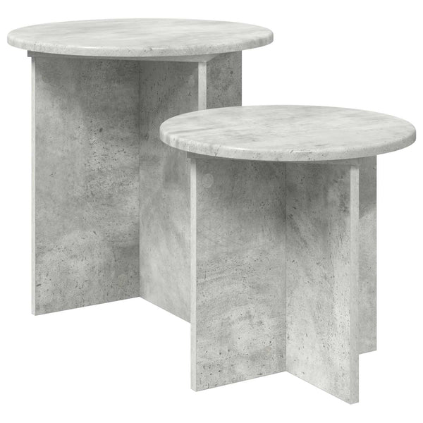 Sivupöytäsetti 2 pcs Betoninharmaa Käsitelty puu