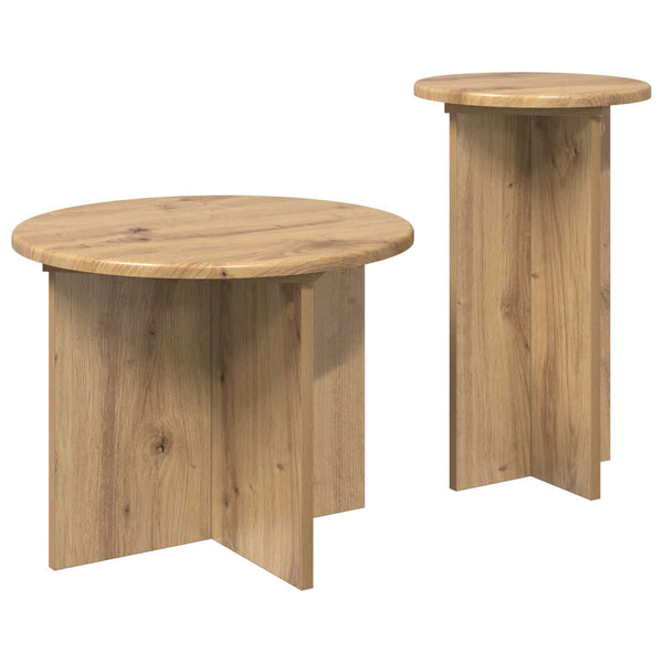 Sivupöytäsetti 2 pcs Artisaanitammi Tekninen puu