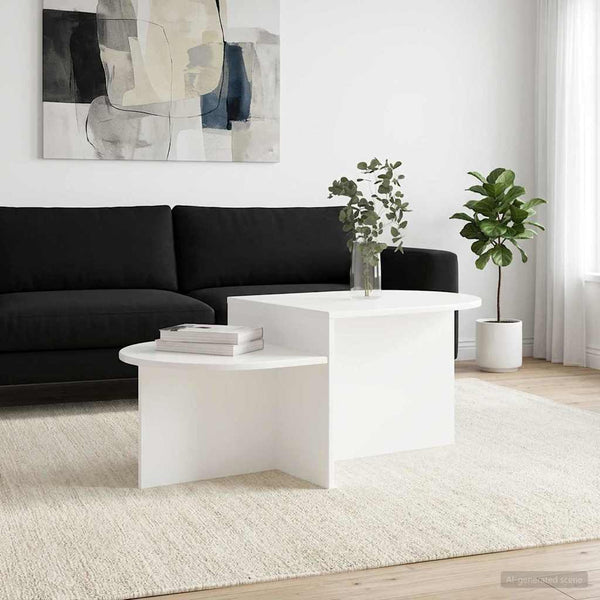 Sohvapöytä valkoinen 100 x 50 x 40 cm Tekninen puu