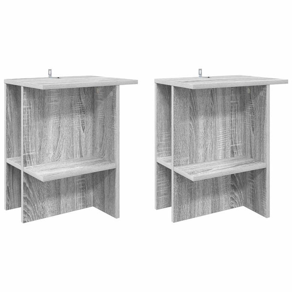 Sohvapöytä 2 kpl Harmaa sonoma 40 x 30 x 49 cm Tekninen puu