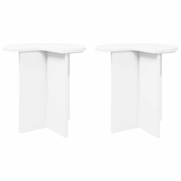 Sivupöytä 2 pcs valkoinen Ø 39 x 38 cm Tekninen puu