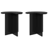 Sivupöytä 2 pcs Musta tammi Ø 39 x 38 cm Tekninen puu
