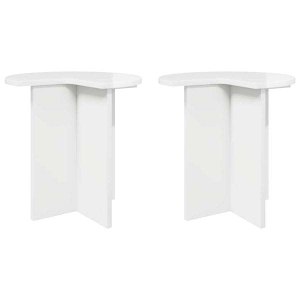 Sivupöytä 2 pcs Korkeakiiltoinen valkoinen Ø 39 x 38 cm