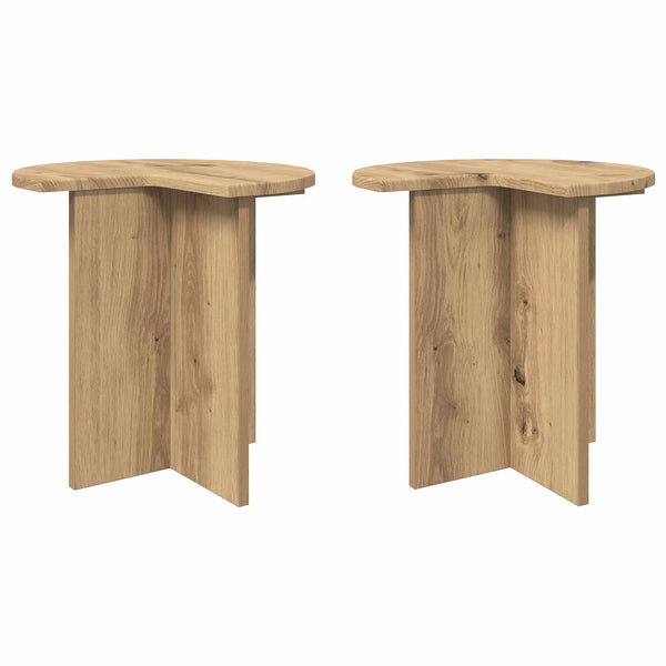 Sivupöytä 2 pcs Artisaanitammi Ø 39 x 38 cm Tekninen puu
