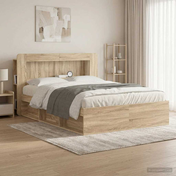 Päätykaappi säilytystilassa Sonoma-tammi Käsitelty puu