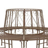 Puun penkki 8 -istuttava Ø 160 x 89 cm steel Antiikkiruskear