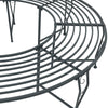 Puun penkki 8 -istuttava Ø 160 x 44 cm steel Harmaa hopea