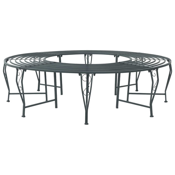 Puun penkki 8 -istuttava Ø 160 x 44 cm steel Harmaa hopea