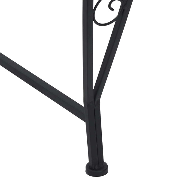 Puun penkki 4 -istuttava 160 x 80 x 44 cm steel Musta