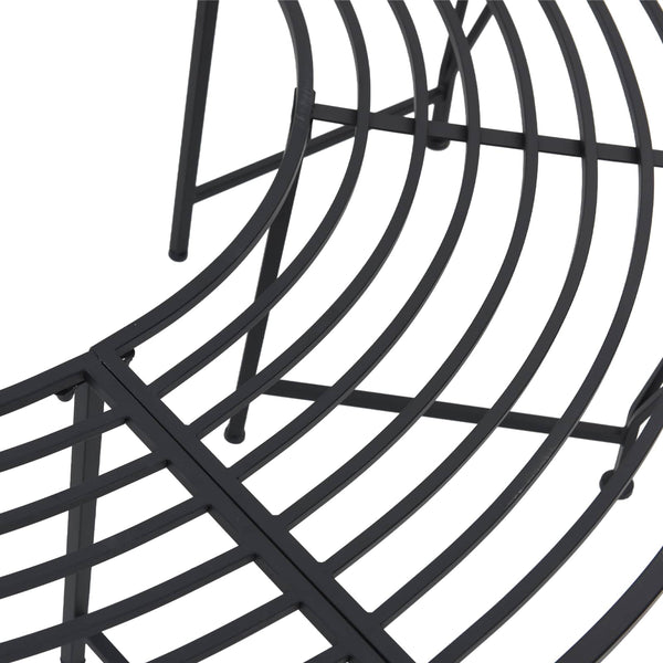 Puun penkki 4 -istuttava 160 x 80 x 44 cm steel Musta