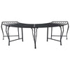 Puun penkki 4 -istuttava 160 x 80 x 44 cm steel Musta