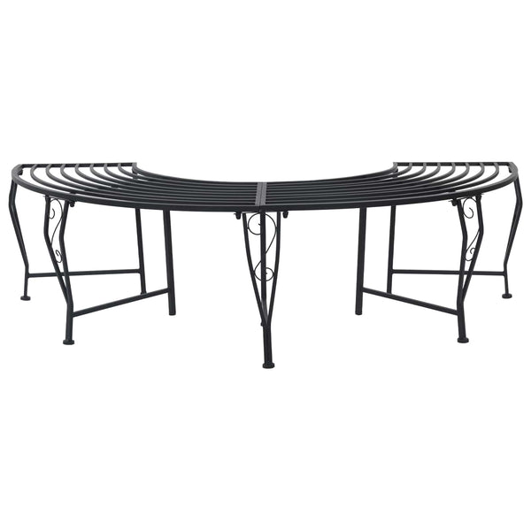Puun penkki 4 -istuttava 160 x 80 x 44 cm steel Musta