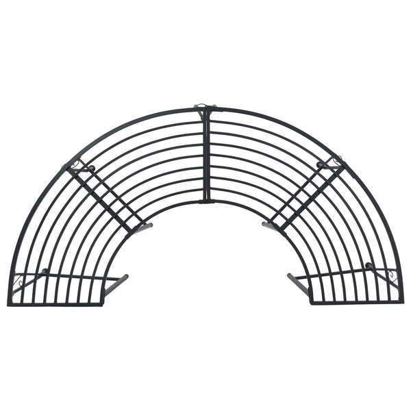 Puun penkki 4 -istuttava 160 x 80 x 44 cm steel Musta