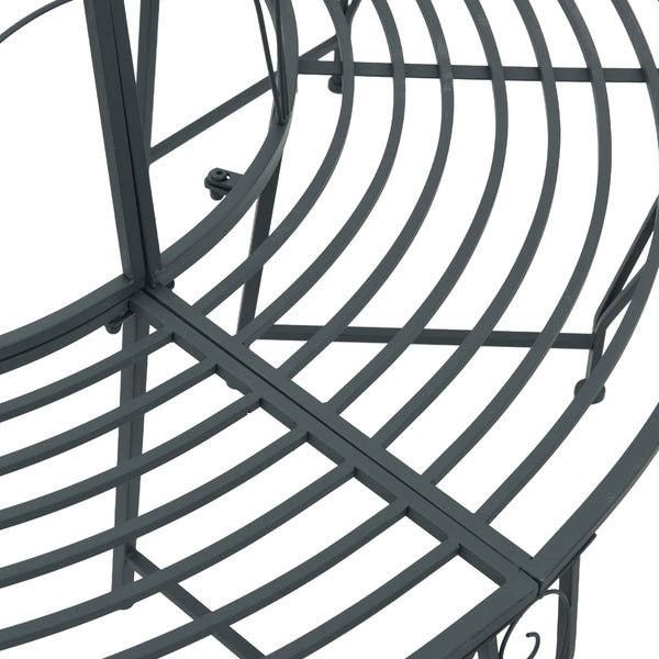 Puun penkki 8 -istuttava Ø 160 x 89 cm steel Harmaa hopea