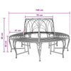 Puun penkki 8 -istuttava Ø 160 x 89 cm steel Harmaa hopea