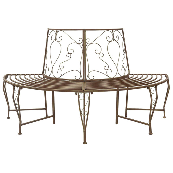Puun penkki 4 -istuttava 160 x 80 x 89 cm steel Antiikkiruskear