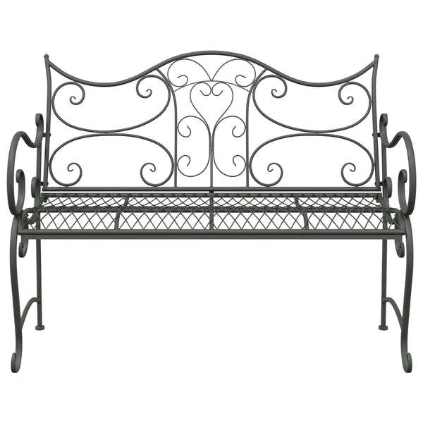 Puutarhapenkki 2 -istuttava 114 x 54 x 90 cm Teräs Harmaa hopea