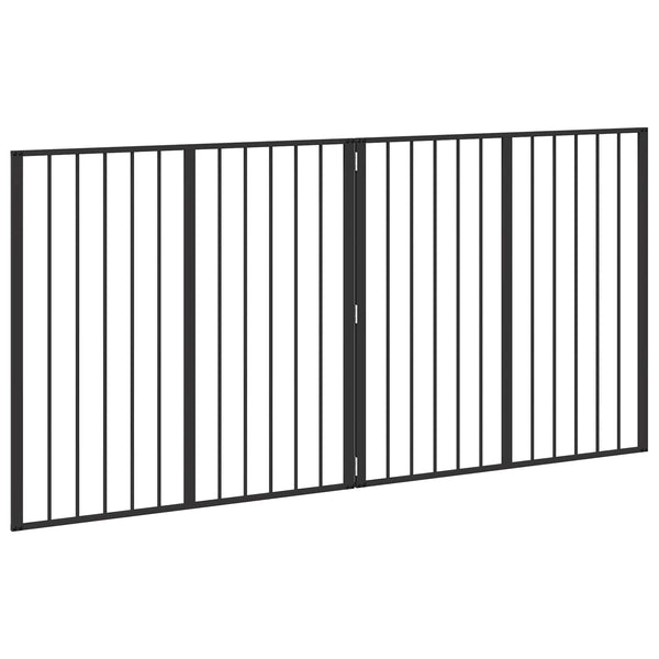 Koiraportti 2 Panels Musta 100 x 100 cm Galvanoitu teräs