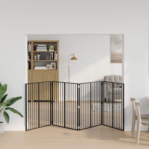 Koiraportti 4 kpl Musta 100 x 100 cm Galvanoitu teräs