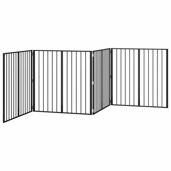 Koiraportti 4 kpl Musta 100 x 100 cm Galvanoitu teräs