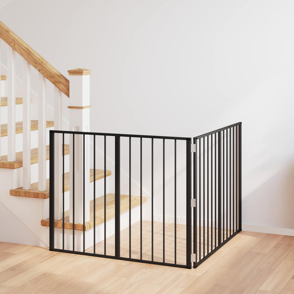 Koiraportti 2 kpl Musta 100 x 80 cm Galvanoitu teräs