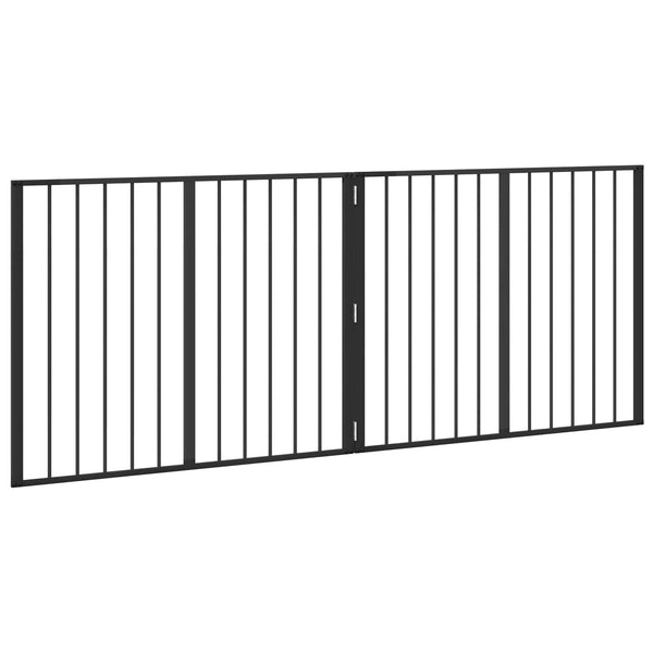 Koiraportti 2 kpl Musta 100 x 80 cm Galvanoitu teräs