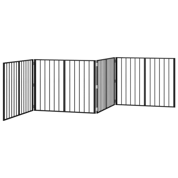 Koiraportti 4 kpl Musta 100 x 80 cm Galvanoitu teräs