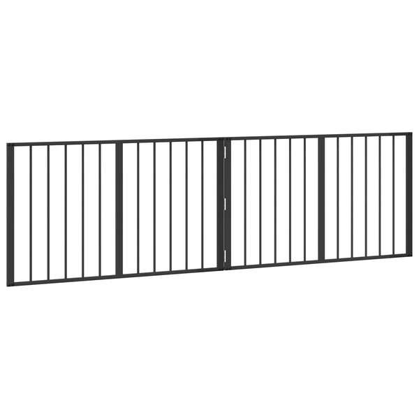 Koiraportti 2 kpl Musta 100 x 60 cm Galvanoitu teräs