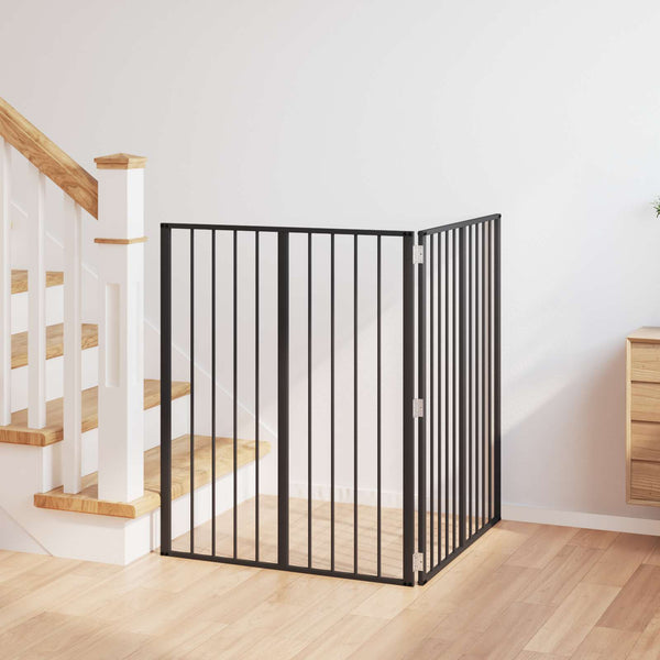 Koiraportti 2 kpl Musta 80 x 100 cm Galvanoitu teräs