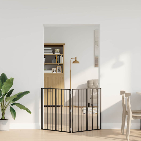 Koiraportti 2 kpl Musta 80 x 80 cm Galvanoitu teräs